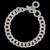 Circle Toggle Silver Charm Bracelet