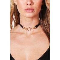 Circle & Diamond Choker - gold