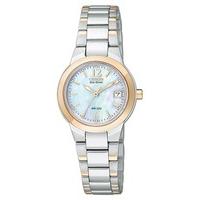 citizen eco drive silhouette steel and rose gold plated bracelet watch