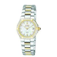 citizen eco drive ladies diamond set two tone bracelet watch
