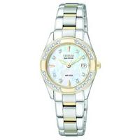 Citizen Eco-Drive Regent ladies\' diamond-set two-tone bracelet watch