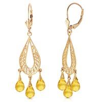 citrine mirage briolette drop earrings 375ctw in 9ct gold