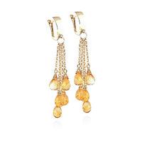 Citrine Droplet Briolette Earrings 7.3ctw in 9ct Gold