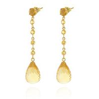 Citrine by the Yard Drop Earrings 23.0ctw in 9ct Gold