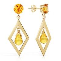 Citrine Kite Drop Earrings 2.4ctw in 9ct Gold