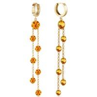 Citrine Roman Drop Earrings 9.02ctw in 9ct Gold