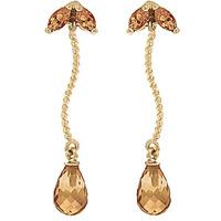 Citrine Teardrop Briolette Earrings 3.4ctw in 9ct Gold