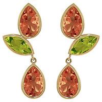 citrine and peridot petal drop earrings 136ctw in 9ct gold