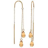 Citrine Scintilla Briolette Earrings 2.5ctw in 9ct Gold