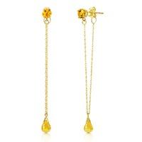 Citrine Monte Carlo Drop Earrings 1.15ctw in 9ct Gold