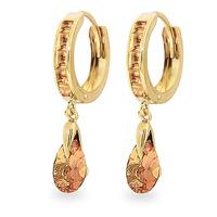 Citrine Droplet Huggie Earrings 3.3ctw in 9ct Gold