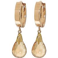 Citrine Teardrop Briolette Earrings 6.0ctw in 9ct Gold