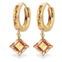 Citrine Huggie Hoop Earrings 4.4ctw in 9ct Gold