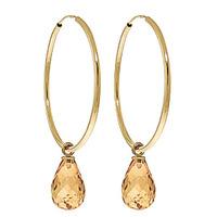 Citrine Briolette Earrings 4.5ctw in 9ct Gold