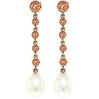 citrine and pearl by the yard drop earrings 100ctw in 9ct gold