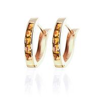 Citrine Acute Huggie Earrings 0.7ctw in 9ct Gold