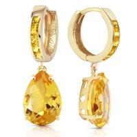 Citrine Droplet Huggie Earrings 13.2ctw in 9ct Gold