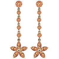 Citrine Daisy Chain Drop Earrings 4.8ctw in 9ct Gold