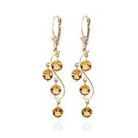 Citrine Dream Catcher Drop Earrings 4.95ctw in 9ct Gold