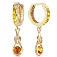 Citrine Loop Knot Huggie Earrings 0.7ctw in 9ct Gold