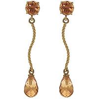 Citrine Lure Drop Earrings 4.3ctw in 9ct Gold