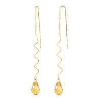 Citrine Spiral Scintilla Briolette Earrings 3.3ctw in 9ct Gold