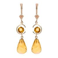 Citrine Briolette Drop Earrings 11.0ctw in 9ct Rose Gold