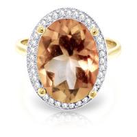 citrine and diamond halo ring 51ct in 9ct gold