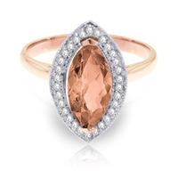 citrine and diamond halo ring 165ct in 9ct rose gold