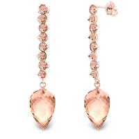 Citrine Briolette Drop Earrings 22.1ctw in 9ct Rose Gold