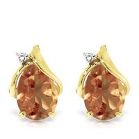 citrine and diamond stud earrings 32ctw in 9ct gold