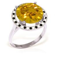 citrine and diamond halo ring 60ct in 9ct white gold