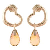 citrine stud earrings 45ctw in 9ct rose gold