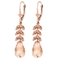 Citrine Briolette Drop Earrings 11.2ctw in 9ct Rose Gold