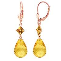 Citrine Briolette Drop Earrings 11.0ctw in 9ct Rose Gold