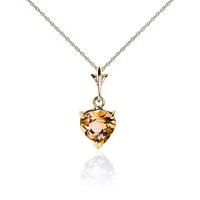 Citrine Heart Pendant Necklace 1.15ct in 9ct Gold