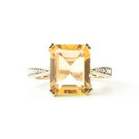 citrine and diamond ring 56ct in 9ct gold