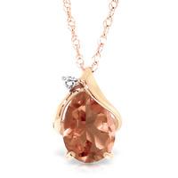 citrine and diamond pendant necklace 16ct in 9ct rose gold