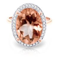 Citrine and Diamond Halo Ring 5.1ct in 9ct Rose Gold