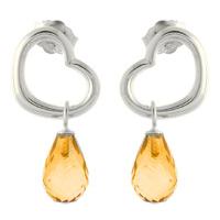 Citrine Stud Earrings 4.5ctw in 9ct White Gold