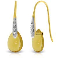 citrine and diamond drop earrings 60ctw in 9ct gold