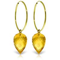 Citrine Briolette Hoop Earrings 19.0ctw in 9ct Gold