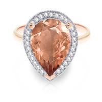 Citrine and Diamond Halo Ring 3.25ct in 9ct Rose Gold