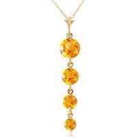 Citrine Quadruplo Pendant Necklace 3.9ctw in 9ct Gold