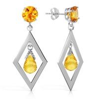 Citrine Kite Drop Earrings 2.4ctw in 9ct White Gold