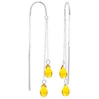 Citrine Scintilla Briolette Earrings 2.5ctw in 9ct White Gold