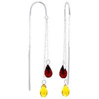 citrine and garnet scintilla earrings 25ctw in 9ct white gold