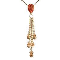 Citrine Comet Tail Pendant Necklace 7.5ctw in 9ct Gold