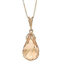 Citrine Tiara Briolette Pendant Necklace 7.0ct in 9ct Gold