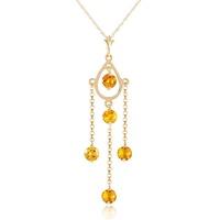 Citrine Faro Pendant Necklace 1.5ctw in 9ct Gold